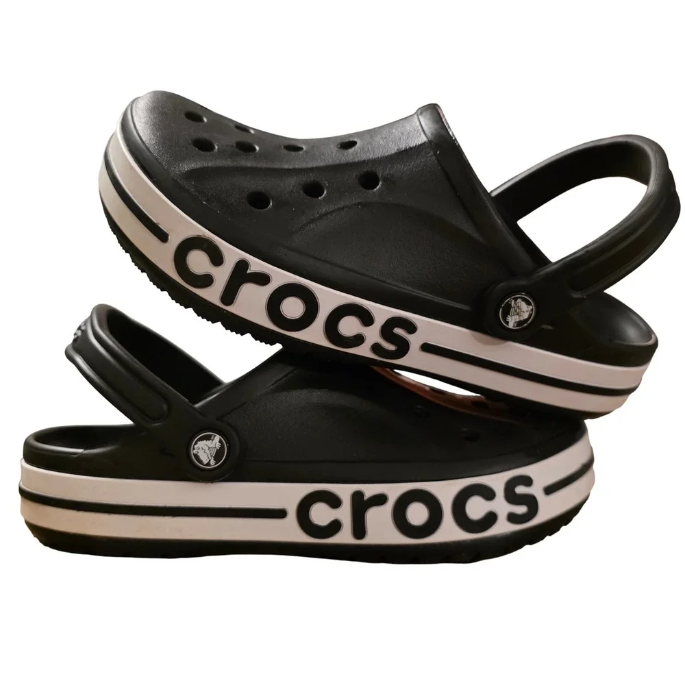 Crocs Bayaband Clogs Black White Mens 6 Womens 8 Unisex Sporty Slip On Shoes